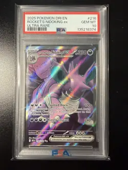 Pokemon TCG Team Rockets Nidoking EX 216/182 Destined Rivals PSA 10 Gem Mint - Image 1