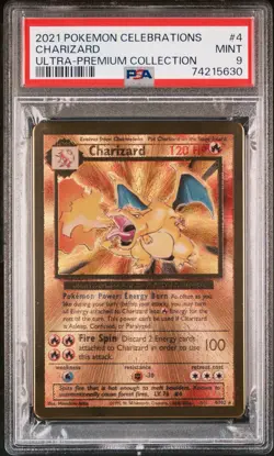 PSA 9 METAL CHARIZARD 2021 POKEMON CELEBRATIONS ULTRA-PREMIUM COLLECTION 4/102 - Image 1
