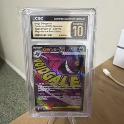 CGC PRISTINE 10 2025 Pokemon Japanese M2a Mega Dream ex #230 Mega Gengar ex MA - Image 1