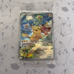 Pokemon Pikachu TCG Holo Black Star Promo SVP027 IR Paldea Evolved - Image 1