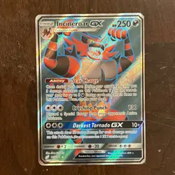 Pokemon Incineroar GX TCG Sun & Moon Base Set Holo Ultra Rare 167/181 - Image 1