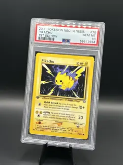2000 POKEMON NEO GENESIS 1ST ED #70 PIKACHU PSA 10 - Image 1