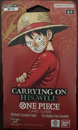 Sleeved Booster Pack - One Piece TCG OP13 Carrying On His Will Factory Sealed - Image 1