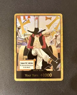 DON!! Card Gold Frame Mihawk OP14 ONE PIECE Seven Warlords of the Azure Ocean - Image 1