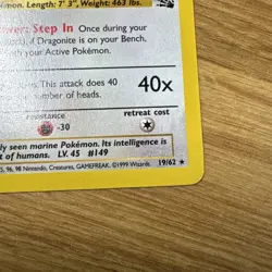 Pokemon TCG Dragonite Non Holo Rare Card 4/62 Fossil 1999 First Edition - Image 4