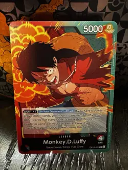 One Piece CCG Monkey D. Luffy Carrying On His Will Leader Card OP13-001 NM - Image 1