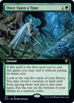MTG English Extended Art Once Upon a Time NM Foil Throne of Eldraine - Image 1
