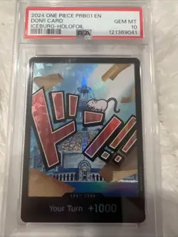 Iceburg HOLOFOIL DON!! PRB-01 Premium Booster One Piece Card English PSA 10 🔥 - Image 1