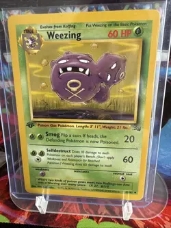 Pokemon TCG Weezing 1st Edition Uncommon Card Fossil, 45/62 Never Played, NM - Image 1
