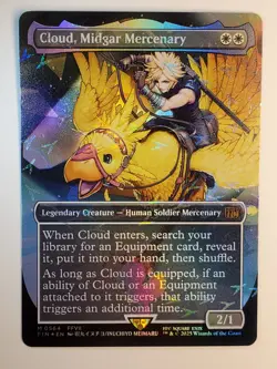 Cloud, Midgar Mercenary - Chocobo Track Foil Borderless Final Fantasy MTG NM - Image 1