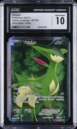 2011 POKEMON NOBLE VICTORIES - ULTRA RARE - HOLO VIRIZION CGC 10 GEM MINT - Image 1