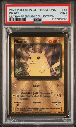 2021 POKEMON CELEBRATIONS ULTRA-PREM COLL #58 PIKACHU PSA 9 - Image 1