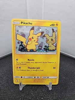 Pokemon Pikachu SM162 Swirl Cosmos Holo Sun & Moon Team Up Black Star Promo - Image 1