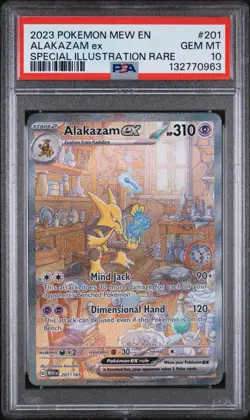 2023 POKEMON MEW EN-151 SPECIAL ILLUSTRATION RARE #201 ALAKAZAM EX PSA 10 - Image 1
