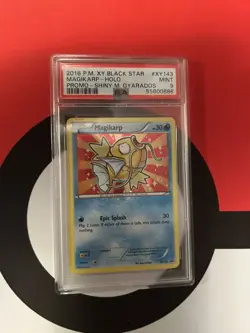 2016 POKEMON XY BLACK STAR PROMO SHINY MEGA GYARADOS #XY143 MAGIKARP-HOLO PSA 9 - Image 1