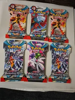Pokemon TCG Scarlet/Violet Paradox Rift 2023 Booster Pack. 6 Packs Lot - Image 1