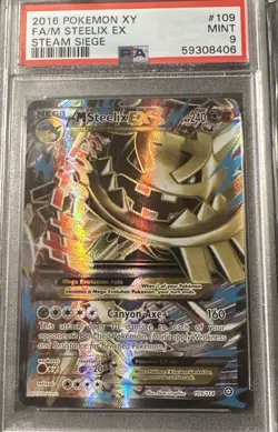 2016 POKEMON XY STEAM SIEGE #109 FULL ART/M STEELIX EX PSA 9⚙ - Image 1