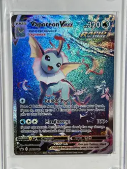 Pokemon Vaporeon VMax Full Art Promo SWSH182 Rapid Strike Dynamax Read Descript. - Image 2