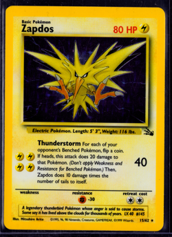 Zapdos 15/62 Holo Rare Pokemon 1999 Fossil - LP - Image 1