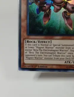 Yu-Gi-Oh TCG #SDMY-EN002 Beta The Electromagnet Warrior Super Rare,1st Edition - Image 3