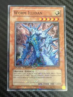 Yugioh Worm Illidan DT01-EN083 Super Rare Duel Terminal LP - Image 1