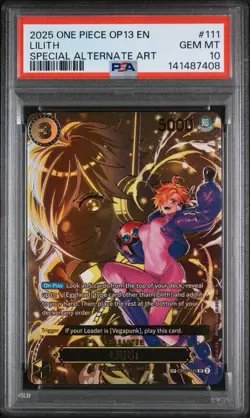 One Piece OP07-111 Lilith OP13 Special SP Parallel ENG Alternate Alt Art PSA 10 - Image 1