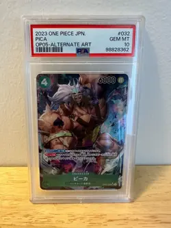 PSA 10 GEM MINT JAPANESE ONE PIECE 2023 PICA OP05-032 ALTERNATE ART - Image 1