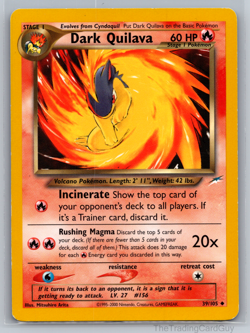 Dark Quilava 39/105 Neo Destiny Unlimited 2002 Pokemon Card Uncommon LP - Image 1