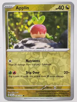 REVERSE HOLO Applin 138/191 B1G1F Yuka Morii Clay Surging Sparks Pokemon Card - Image 1