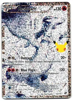 Reshiram 113/114 - Celebrations: Classic Collection Pokemon TCG - M/LP Card - Image 1
