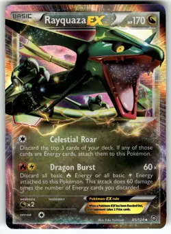 Rayquaza EX 85/124 Dragons Exalted LP Pokemon Card TCG - Image 1