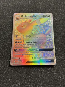 Umbreon GX Secret Rainbow Rare Card 154/149 Sun & Moon Base Set Damaged - Image 1