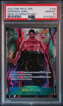 PSA 10 Roronoa Zoro OP06-118 SEC ALT ART One Piece Cards Japanese 2023 - Image 1