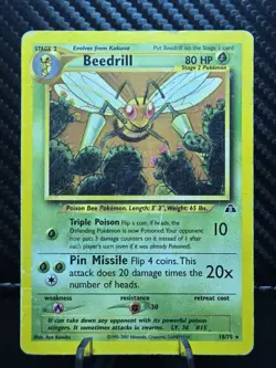 Beedrill 18/75 Rare Neo Discovery Unlimited Pokemon Card - Image 1