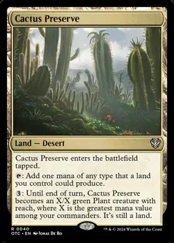 MTG Commander OTJ R Cactus Preserve #0040 - Image 1