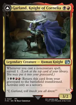 MTG Final Fantasy *FOIL* U Garland, Knight of Cornelia #0221 - Image 1