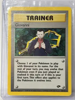 Pokemon TCG Giovanni Trainer Holo Rare 18/132 Gym Challenge - Image 1