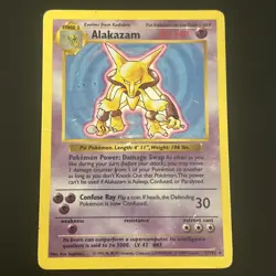 Pokemon TCG Alakazam Holo Rare Card 1/102 Base Set 1999 - Image 1