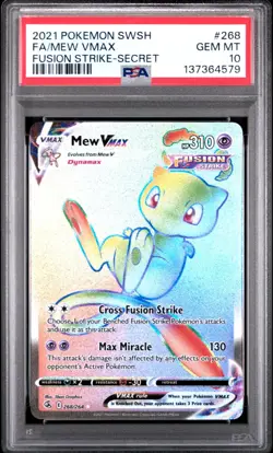 PSA 10 MEW VMAX 268/264 FULL ART SECRET FUSION STRIKE POKEMON 😍 - Image 1