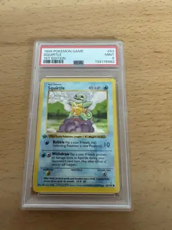 Pokemon Squirtle #63 Base Set 1st Edition Shadowless PSA 9 Mint - Image 2