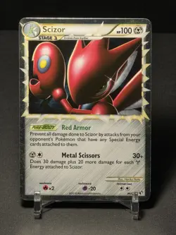 Pokemon Scizor Prime 84/90 HS Undaunted Holo Rare - MP - Image 1