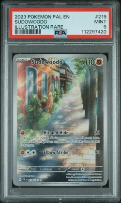 2023 Pokemon Paldea Evolved Sudowoodo #219 Illustration Rare PSA 9 - Image 1