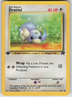 Pokemon TCG Dratini Common Team Rocket 1st Edition 53/82 - Image 1