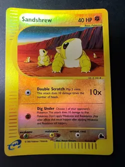 SANDSHREW #92/144 - Pokemon TCG SKYRIDGE - REVERSE HOLO - LP - READ - Image 1