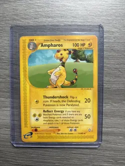 Pokemon TCG Ampharos #1/147 Non-Holo Aquapolis 2002 E Reader Vintage 2002 - Image 1