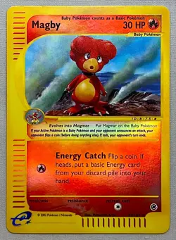 Pokemon Magby #52/165 Reverse Holo Rare - 2002 Expedition Base Set - NM+ Cond. - Image 1