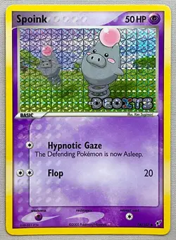 Pokemon Spoink #76/107 Reverse Holo Common - 2005 EX Deoxys - NM to MT Condition - Image 1