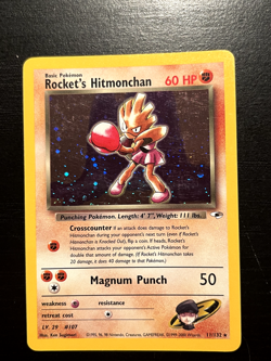 Pokemon TCG Rocket's Hitmonchan 11/132 NM/LP Gym Heroes WOTC Vintage - Image 1