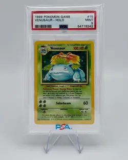 1999 Pokemon Game Base Set Unlimited Venusaur Holo Rare 15/102 #15 PSA 9 MINT - Image 2