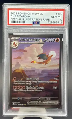 2023 POKEMON MEW EN-151 SPECIAL ILLUSTRATION RARE #199 CHARIZARD EX PSA 10 - Image 1